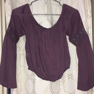 off the shoulder bell sleeve top